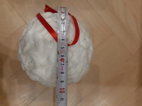 Vianočná ozdoba - biela guľa, 