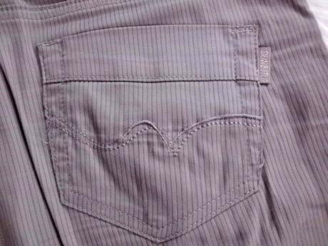 Svetlošedé páskované ľahké nohavice - veľ. m-l, m