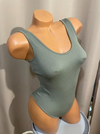 Zelený elastický body top, xxs, xs