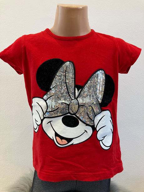 Dievčenské tričko s flitrami minnie (4-5r.), disney,110