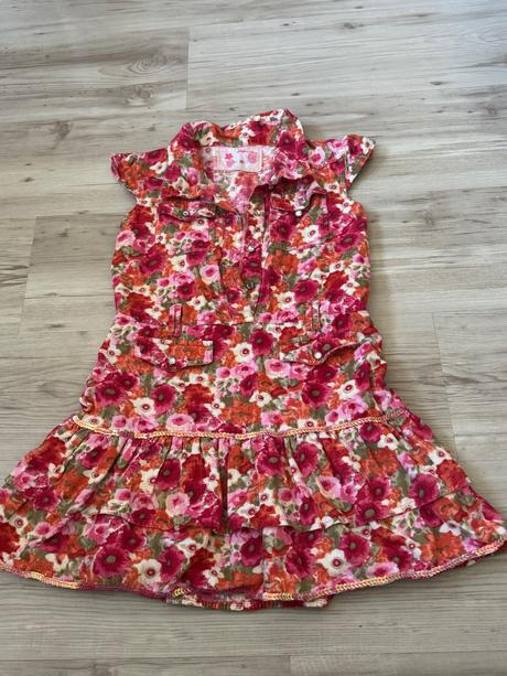 Dievčenské kvetinkované šaty, sugar pink,128