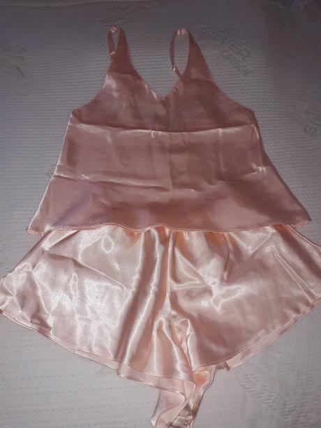 Nočná saténová košieľka s kraťasmi, m