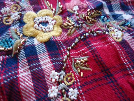 Vyšívaná káro košeľa vel. 34, f&f,xs