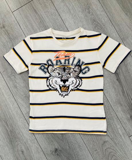 Tiger glitrové tričko veľ. 128, c&a,128