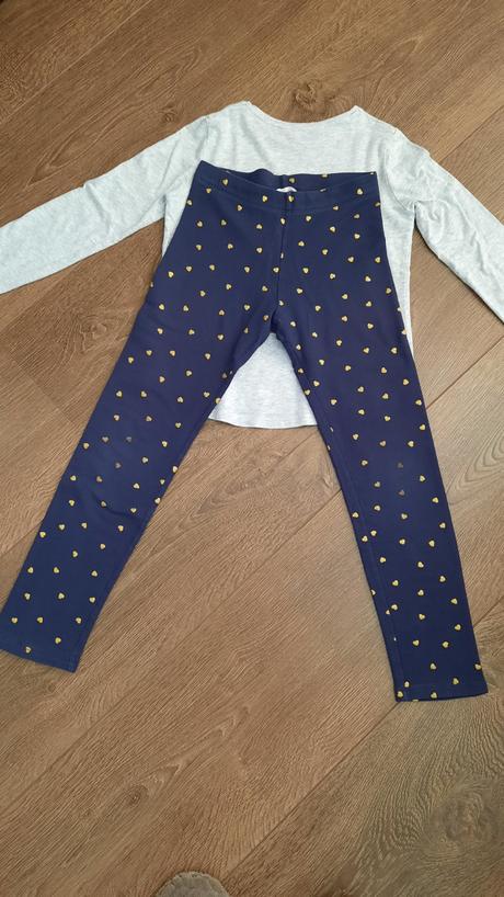 Legíny + tričko unicorn v.128/134, h&m,128