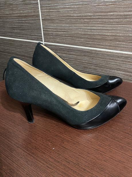 Čierne kožené lodičky, 36