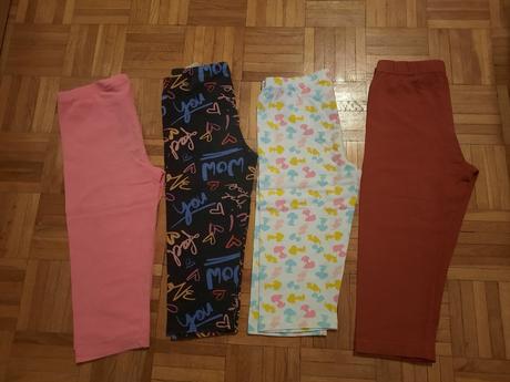 Dievčenské 3/4 legíny- 4 ks, peanuts,134