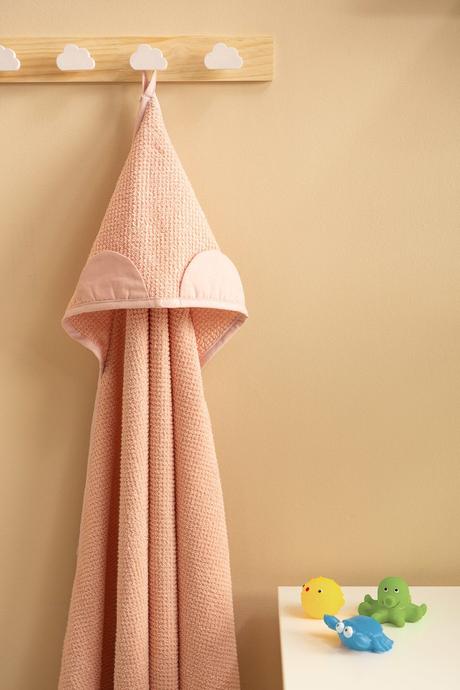 Sensillo osuška medvedík 100x100cm špinavo ružová,