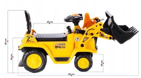 Detské odrážadlo buldozér s nočníkom, žlté,