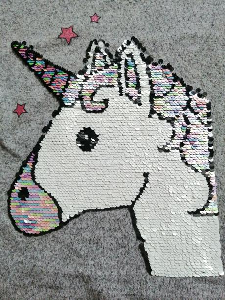 Sivy sveter s unicornom., primark,146