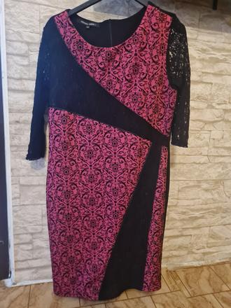 Šaty s čipkovanymi rukávmi, l