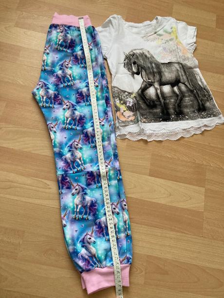 Teplaky jednorozec + zadarmo tricko, 122 / 128