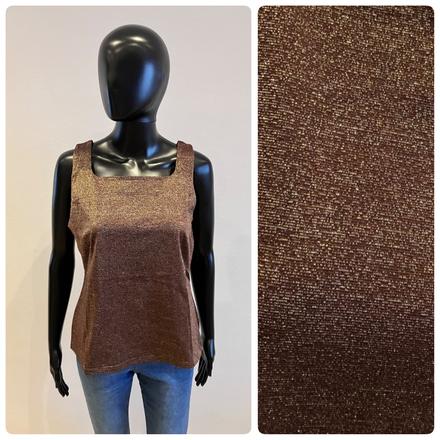 Hnedo-zlatý trblietavý elegantný top,veľk.42/44, tcm,xl
