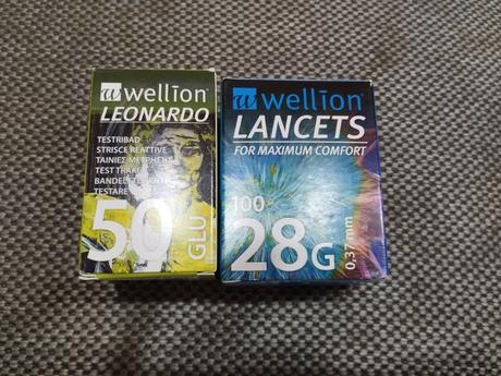 Wellion testovacie prúžky a ihly na cukrovku, 