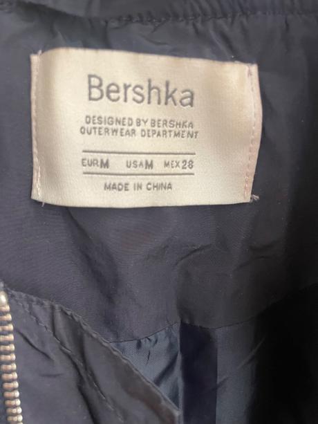 Modrá párka bunda, bershka,m