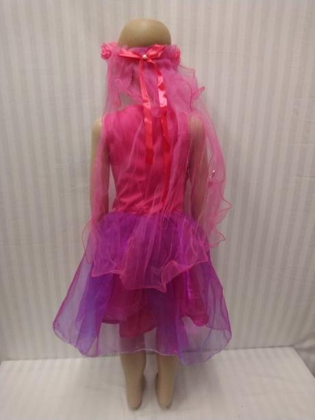 3dielny ružové šaty čelenka závoj palička, 116-134,