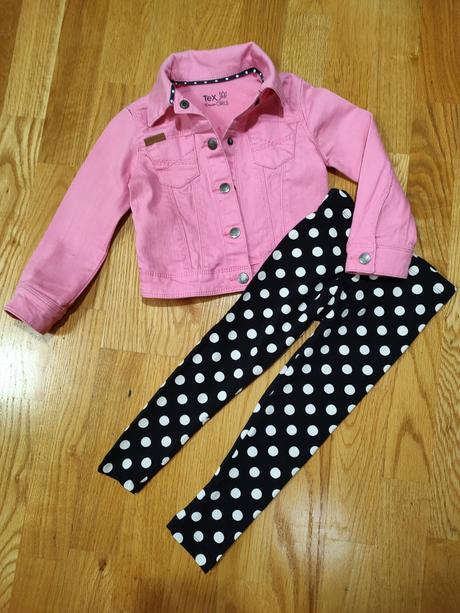 Riflová bundička+legíny, na vek 2-3 roky, 98