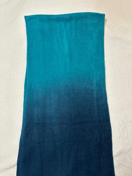 Veľký pletený šál s viskózou ombré modrá tyrkysová, 