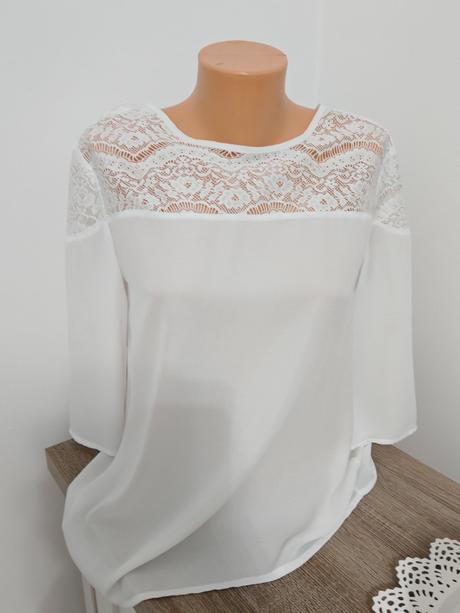 Snehobiele blúzka s cipkou m, m