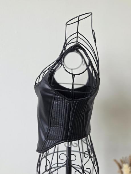 Bershka koženkový top xs, bershka,xs