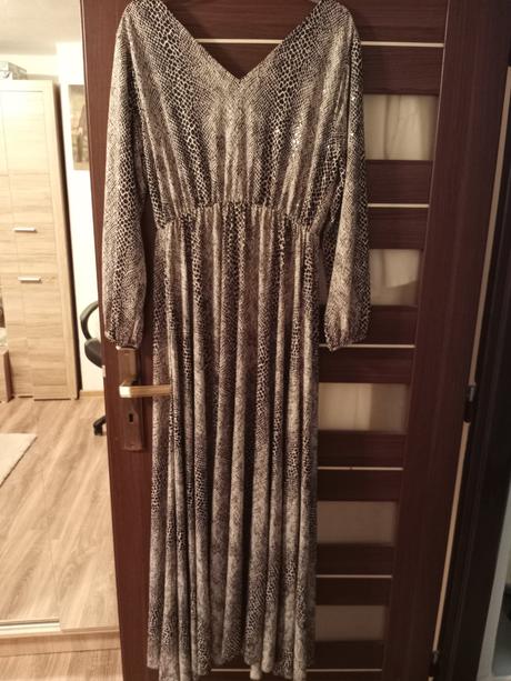 Dámske trblietavé spolocenske šaty, xxl