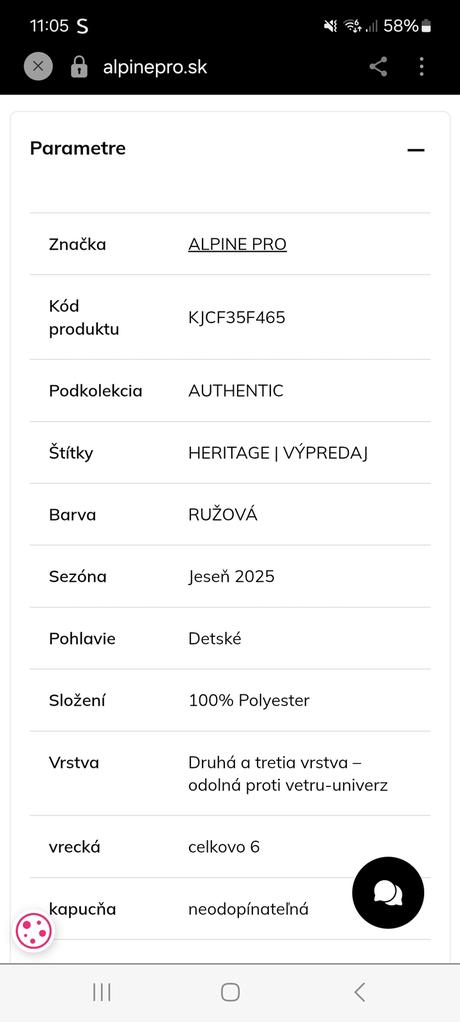 Dievčenská zimná bunda alpin pro, alpine pro,152