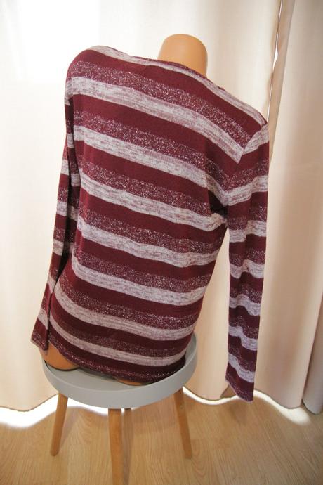 Bordovo strieborný sveter, l/xl, l