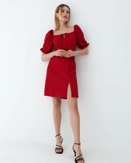 Šaty s golierom a rozporkom, mohito,42 / xl