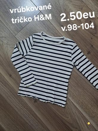 Vrúbkované tričko h&m, h&m,98