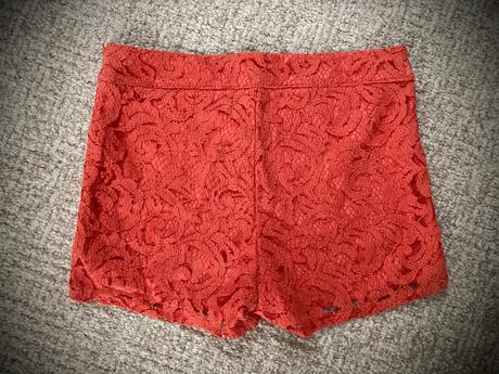 Čipkované kraťasy s vysokým pásom, fishbone,s
