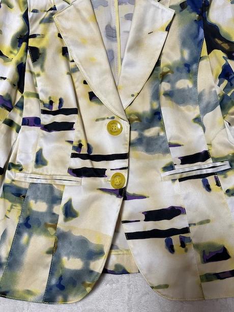 Krásne kvalitné vzorované sako bavlna elastan, 40