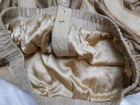 Luxusna vintage kožena/hodvabna bunda, 38