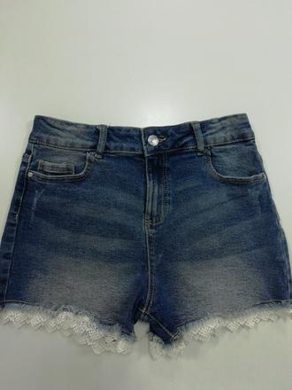 Rifľové kraťasy s čipkou, denim co,158