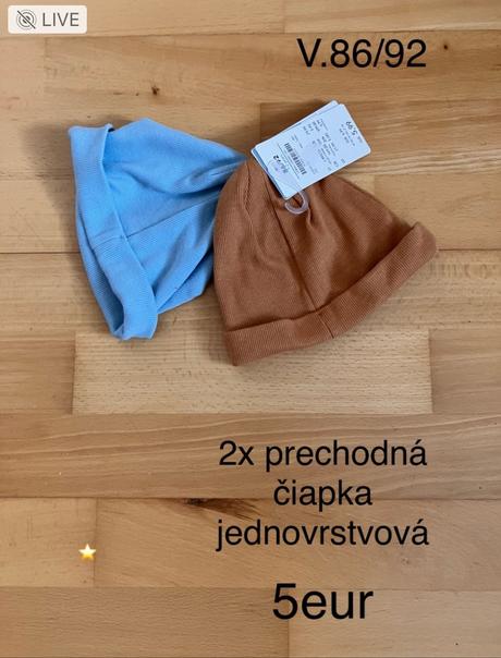 2x prechodná čiapka, takko,86