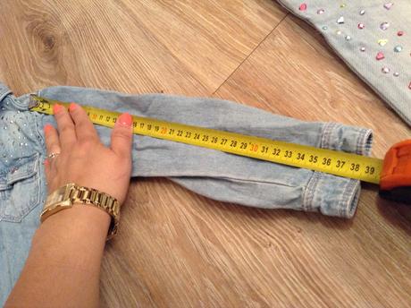 H&m jeansový komplet 104 s kamienkami, h&m,104