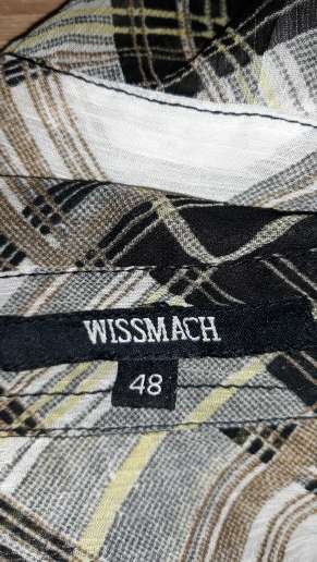 Károvaná blúzka voľného strihu, 48