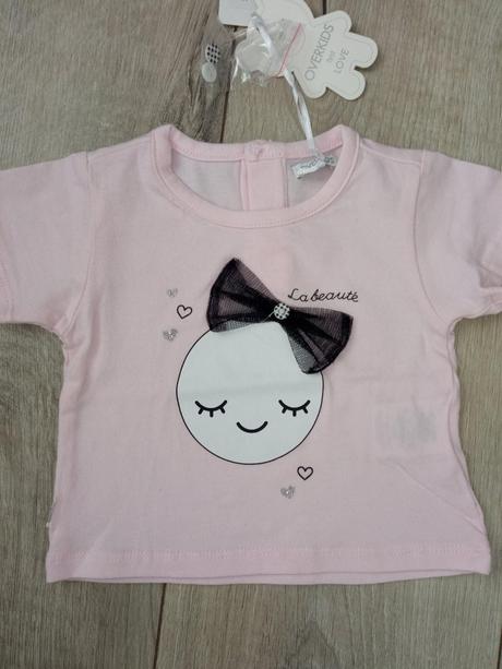 Dievčenské tričko s 3d mašličkou overkids (56-62), 56 / 62