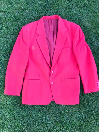 Dámske červené sako - hrubé, l