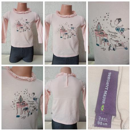 Dievčenské tričko s potlačou a fodričkami  (3 r.), sergent major,98