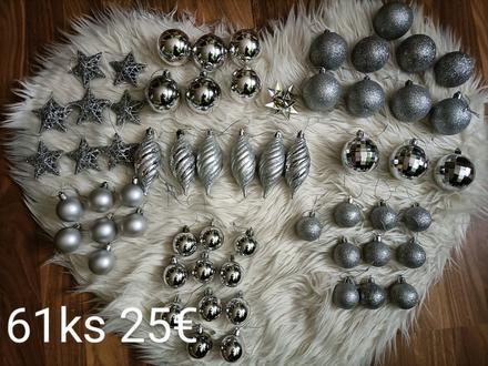 Strieborné ozdoby 61 kusov za 6e výpredaj, 