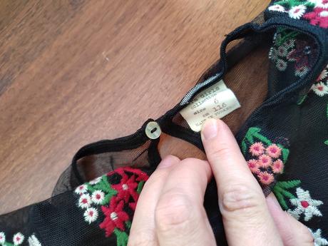 Tričko čierne s kvietkami zara v.110, zara,110