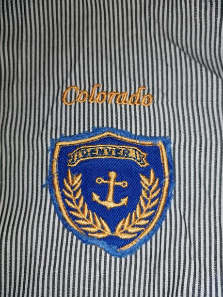 Košeľová blúzka s nášivkami, m