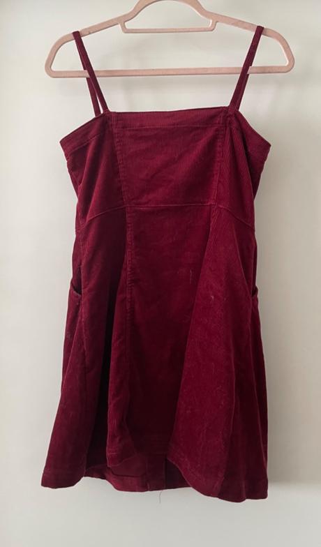 Menčestrové bordové šaty., h&m,38