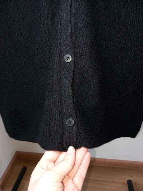 Čierny kašmírový kardigán eric bompard 36/s, s