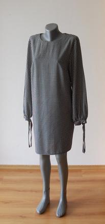 Čierno-biele gingham šaty, h&m,l