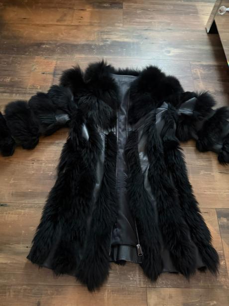 Kožuch z pravej kožušiny s kožou s/m, s
