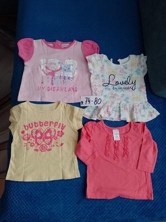4 tričká v.74-80, 74