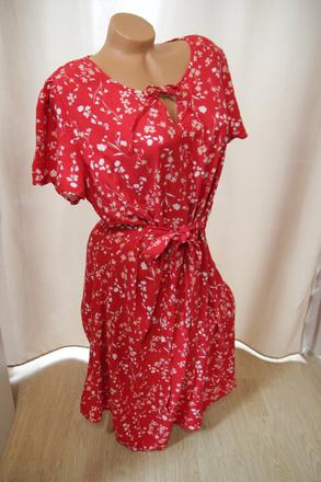 Červené kvetované šaty xl, xl