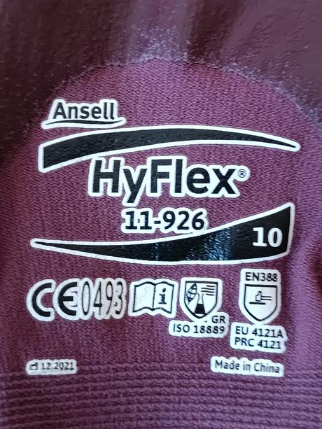 Pracovné rukavice ansell hyflex, xl