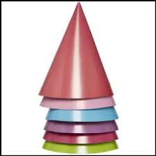 Jednofarebné párty klobúčiky 6ks, 